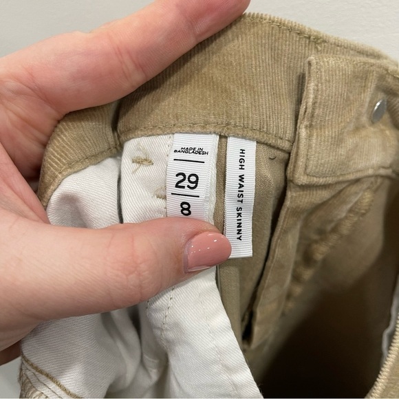Loft The Skinny High Rise Corduroy Pants Size 29 in Tan - Picture 10 of 12